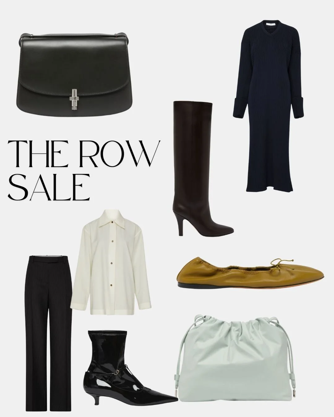 上質☆THE ROW 90's dark grey nappa leather bag